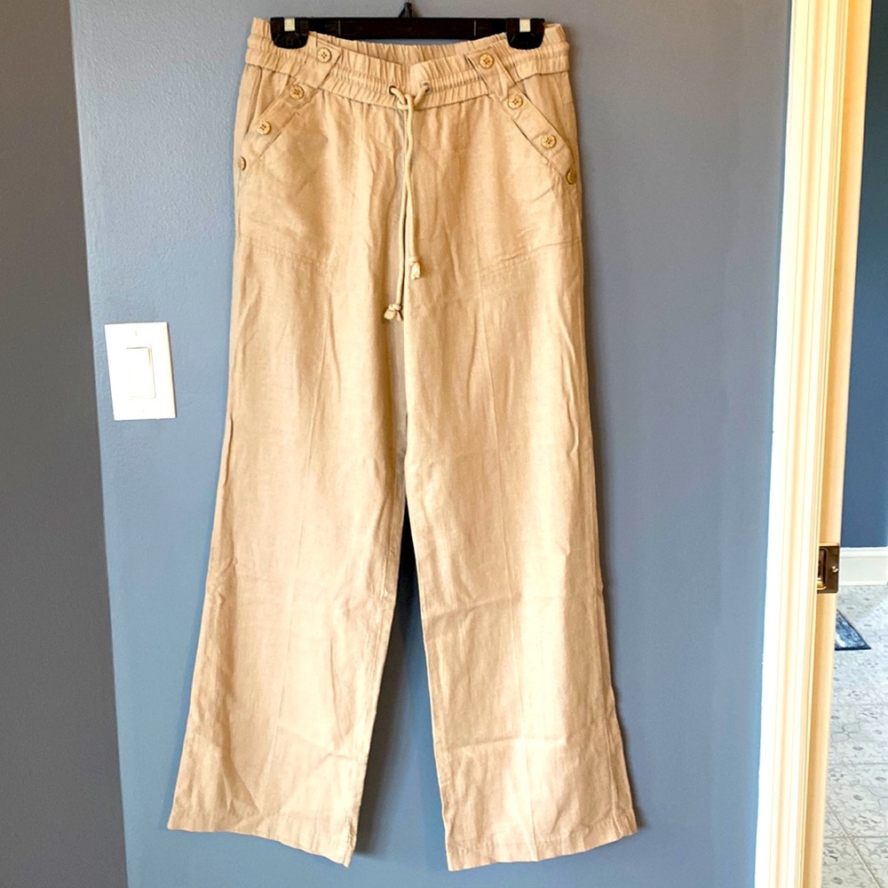 Jolt - Wide lag linen pants. Size 5 or XS Drawstring with pockets
